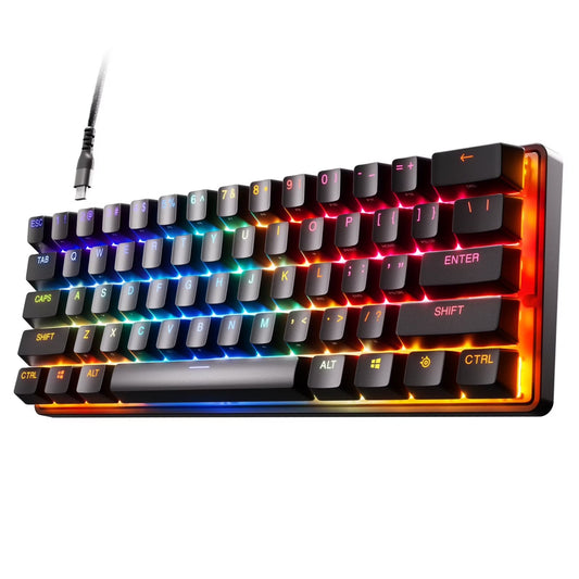 (Open Box)  - Apex 9 Mini Gaming Keyboard 60% Wired Optipoint Adjustable Actuation Switch with RGB Lighting - Black
