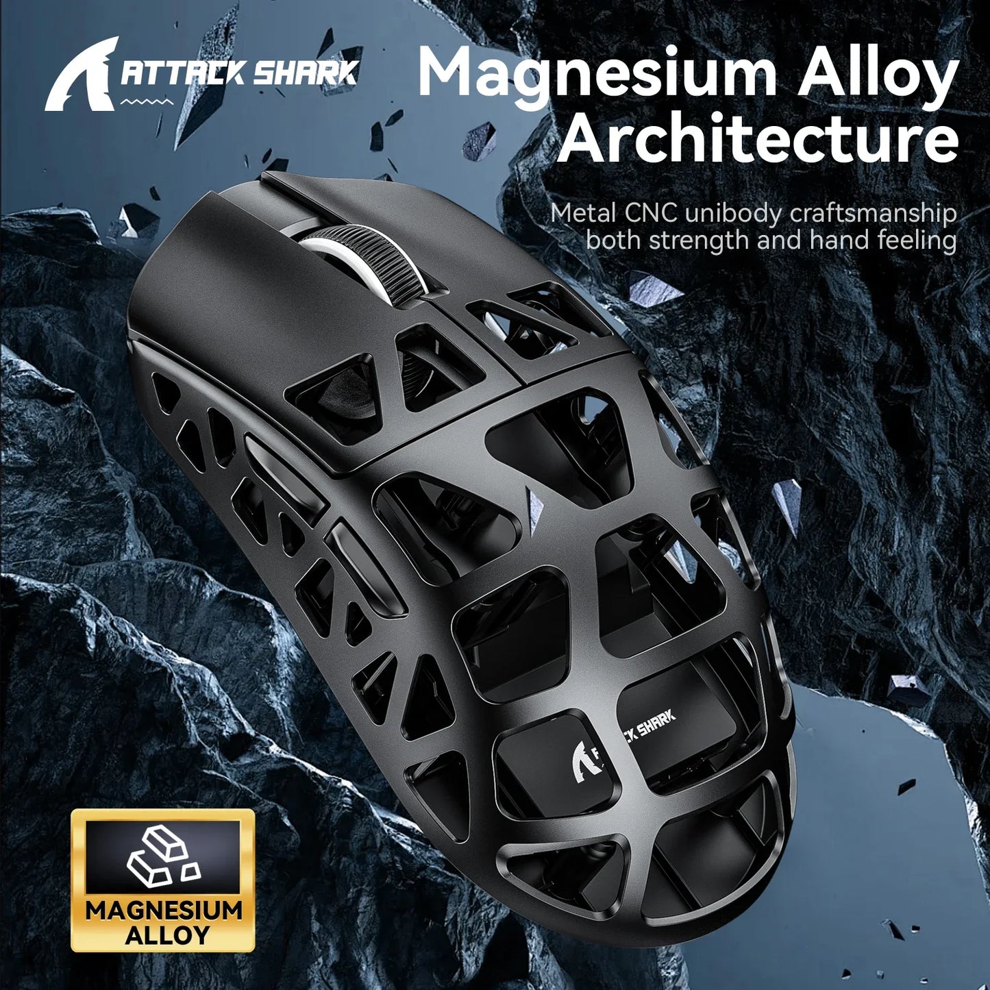 R3 Magnesium Alloy Superlight Tri-Mode Gaming Mouse PAW3395 Bluetooth Wireless Wired