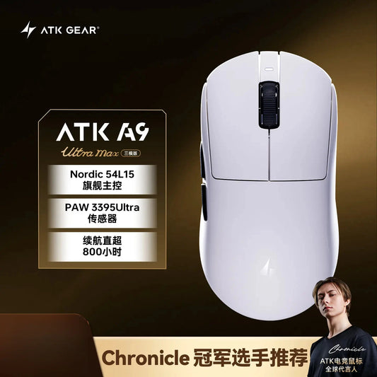 ATK A9 Ultimate/A9 Air Ultimate/A9 Ultra Max Ergonomic Gaming E-Sports Wireless Mouse PAW3950 Sensor PC Laptop FPS Gamer Mouse