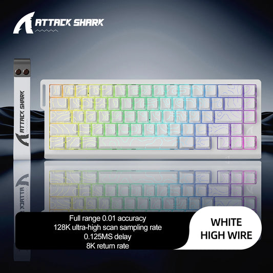 X68HE Magnetic Keyboard Red Wired Mechanical for Pro Gaming 0.01Mm Rapid Trigg 8000Hz Socd/Rs 0.125Ms 128K Rate