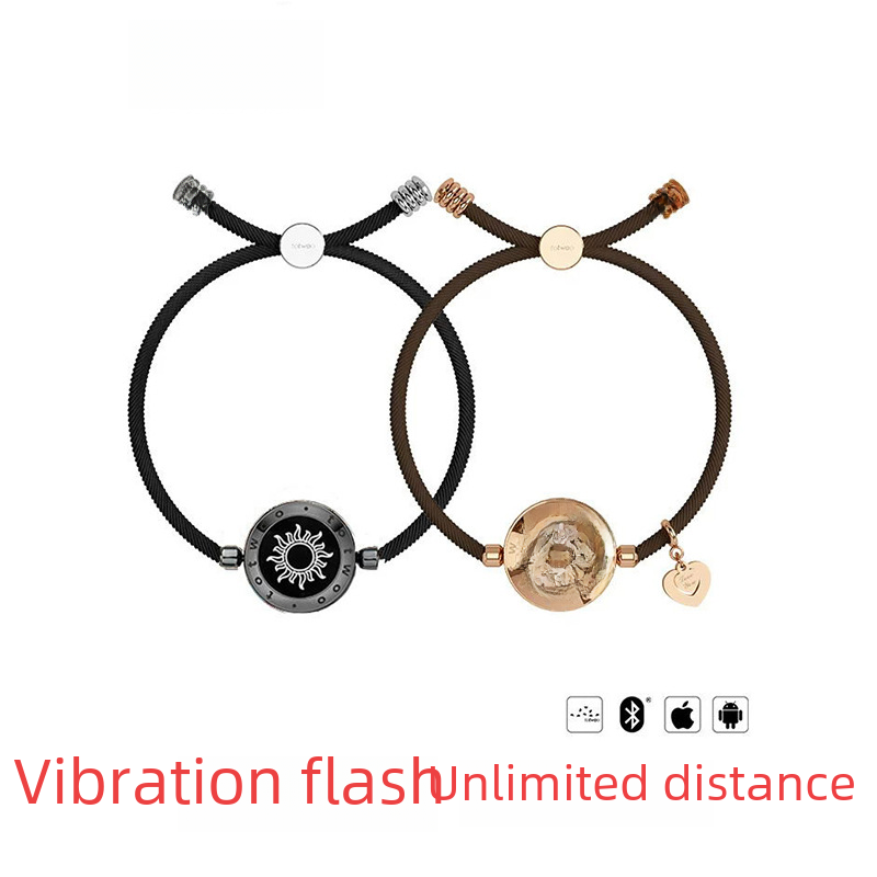 Smart Touch Couples Bracelet — Flash & Vibration Alert