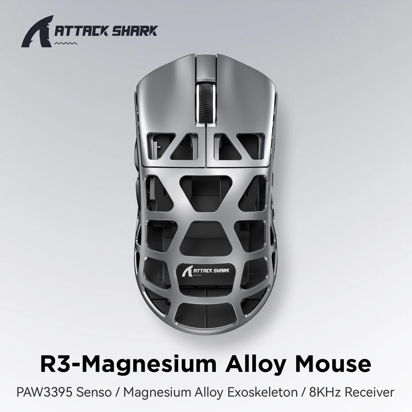 R3 Magnesium Alloy Superlight Tri-Mode Gaming Mouse PAW3395 Bluetooth Wireless Wired