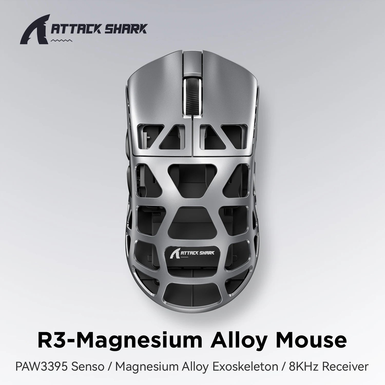 R3 Magnesium Alloy Superlight Tri-Mode Gaming Mouse PAW3395 Bluetooth Wireless Wired