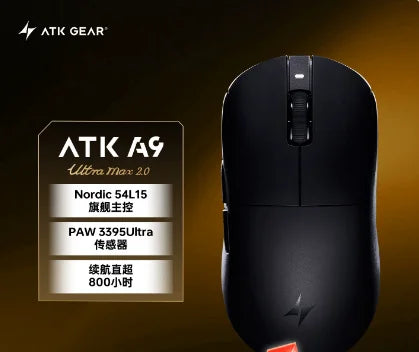 New ATK A9 Air Ultimate Gaming Mouse Wireless Bluetooth Lightweight PAW3950 Ultra Dual 8K Esports Mouse FPS Gaming Accessories