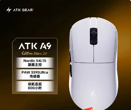 New ATK A9 Air Ultimate Gaming Mouse Wireless Bluetooth Lightweight PAW3950 Ultra Dual 8K Esports Mouse FPS Gaming Accessories