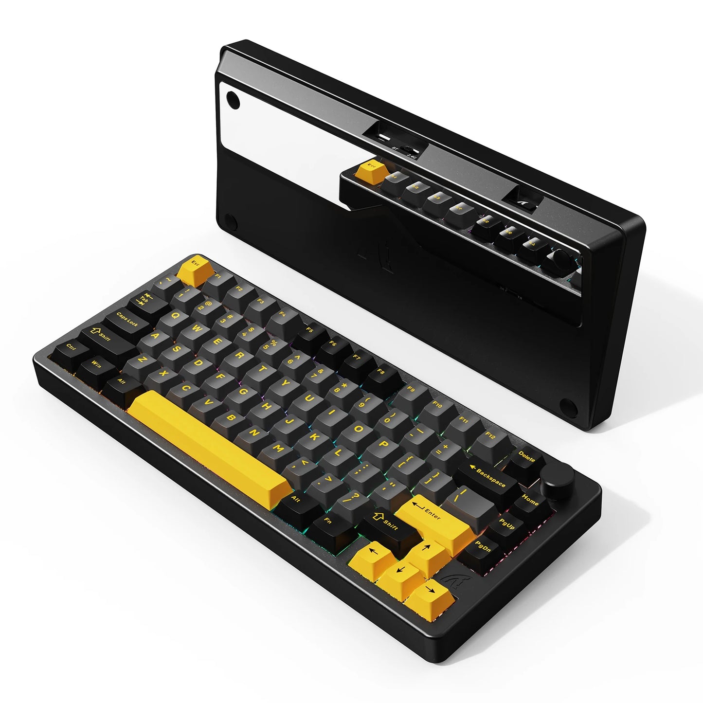 ATTACK SHARK X86 75% Aluminum CNC Wireless Mechanical Gaming Keyboard with Volume Knob,82 Key Gasket Hot Swappable RGB Custom Keyboard,PBT Keycaps,BT/2.4GHz/USB-C for Mac/Win-Starshine Black
