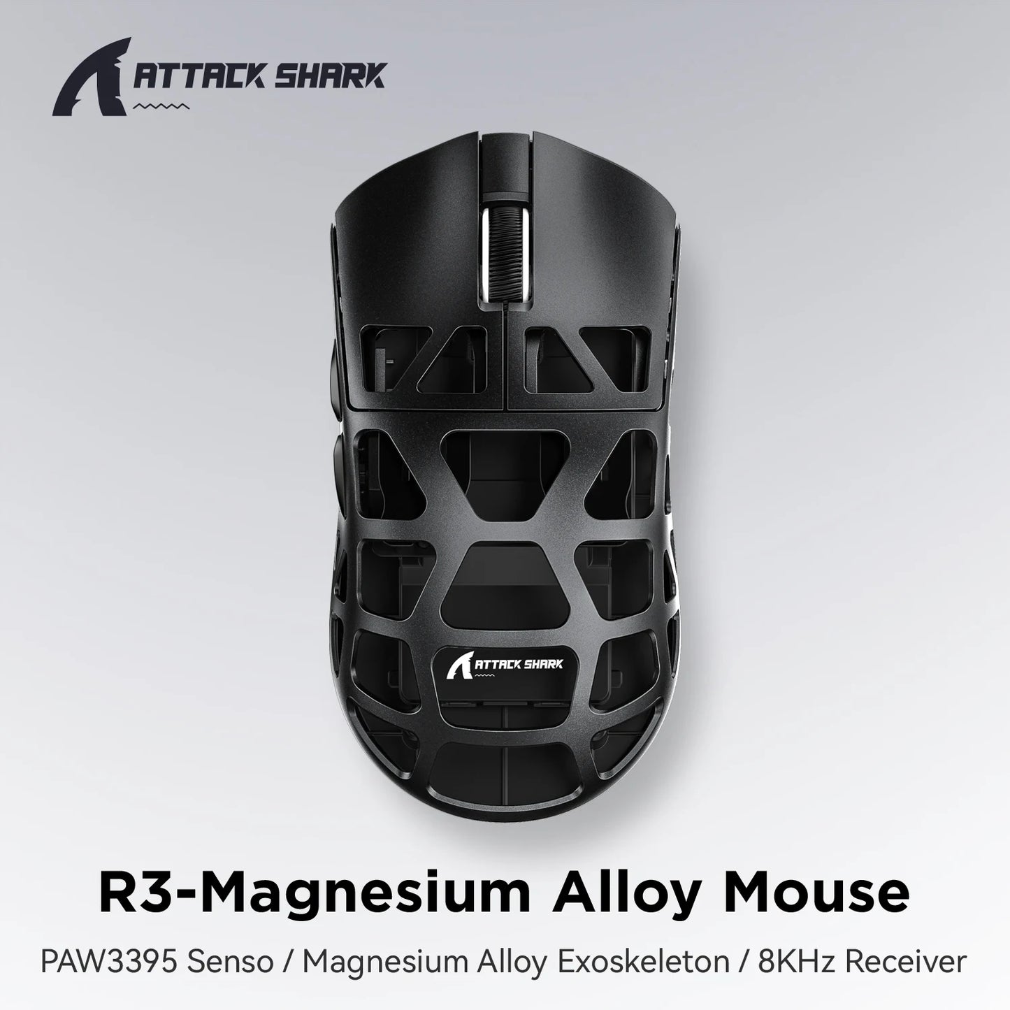 R3 Magnesium Alloy Superlight Tri-Mode Gaming Mouse PAW3395 Bluetooth Wireless Wired