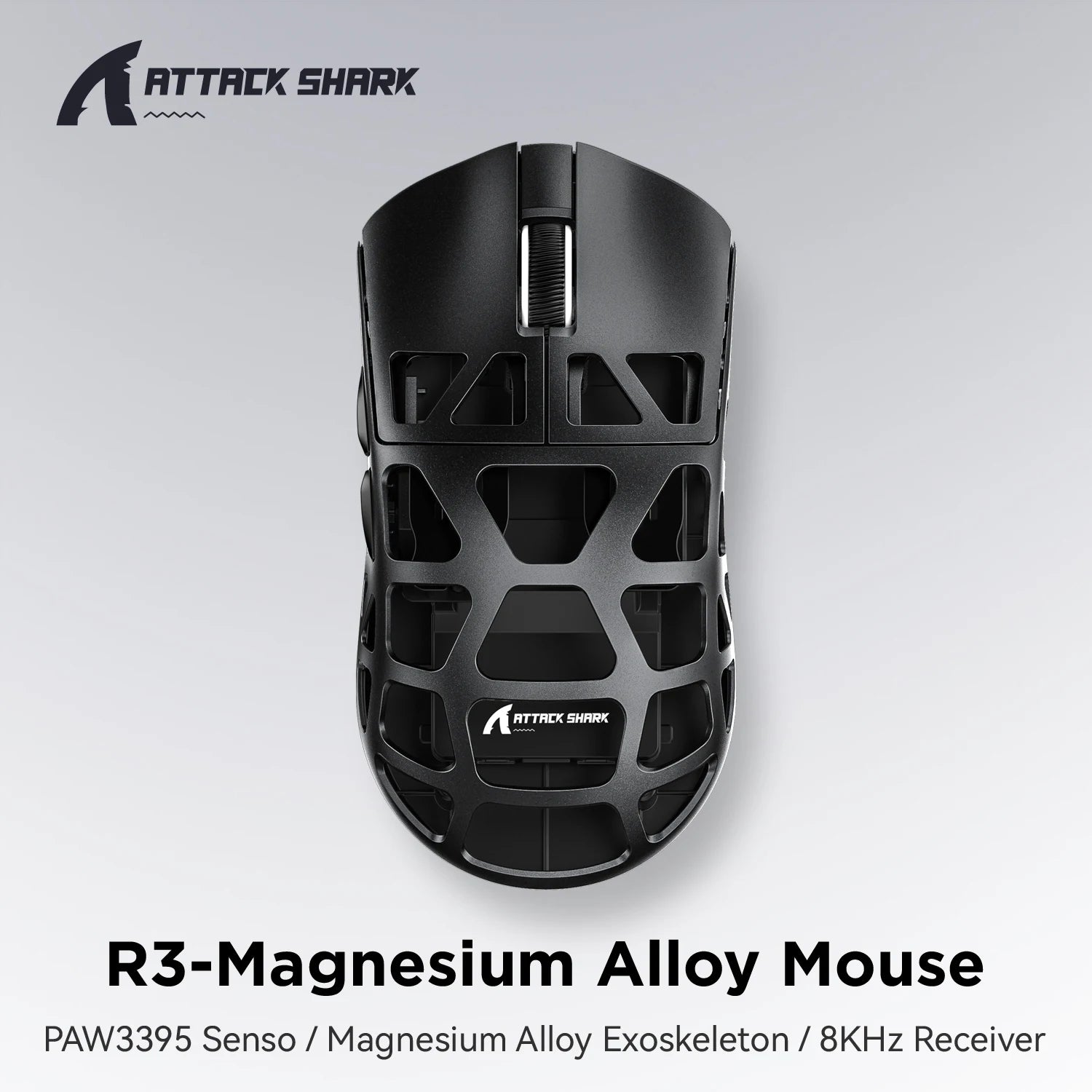 R3 Magnesium Alloy Superlight Tri-Mode Gaming Mouse PAW3395 Bluetooth Wireless Wired