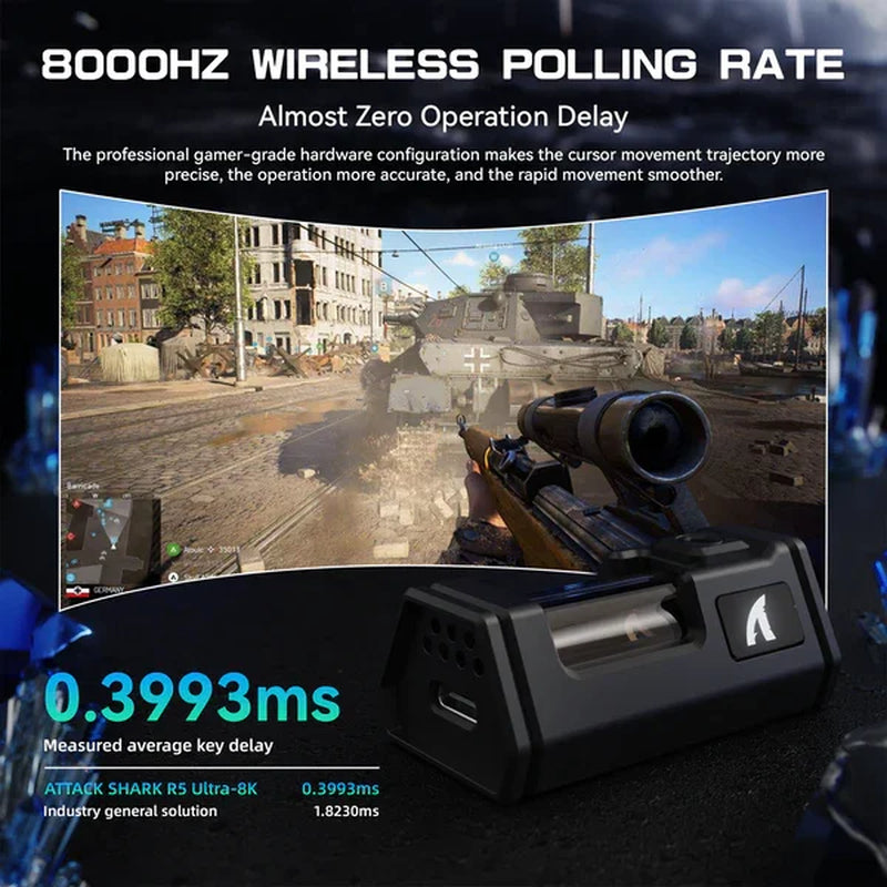 R5 Ultra Ergonomic Gaming Mouse 39G Carbon Fiber PAW3950MAX 42000DPI Wireless Mice for Laptop Gamer