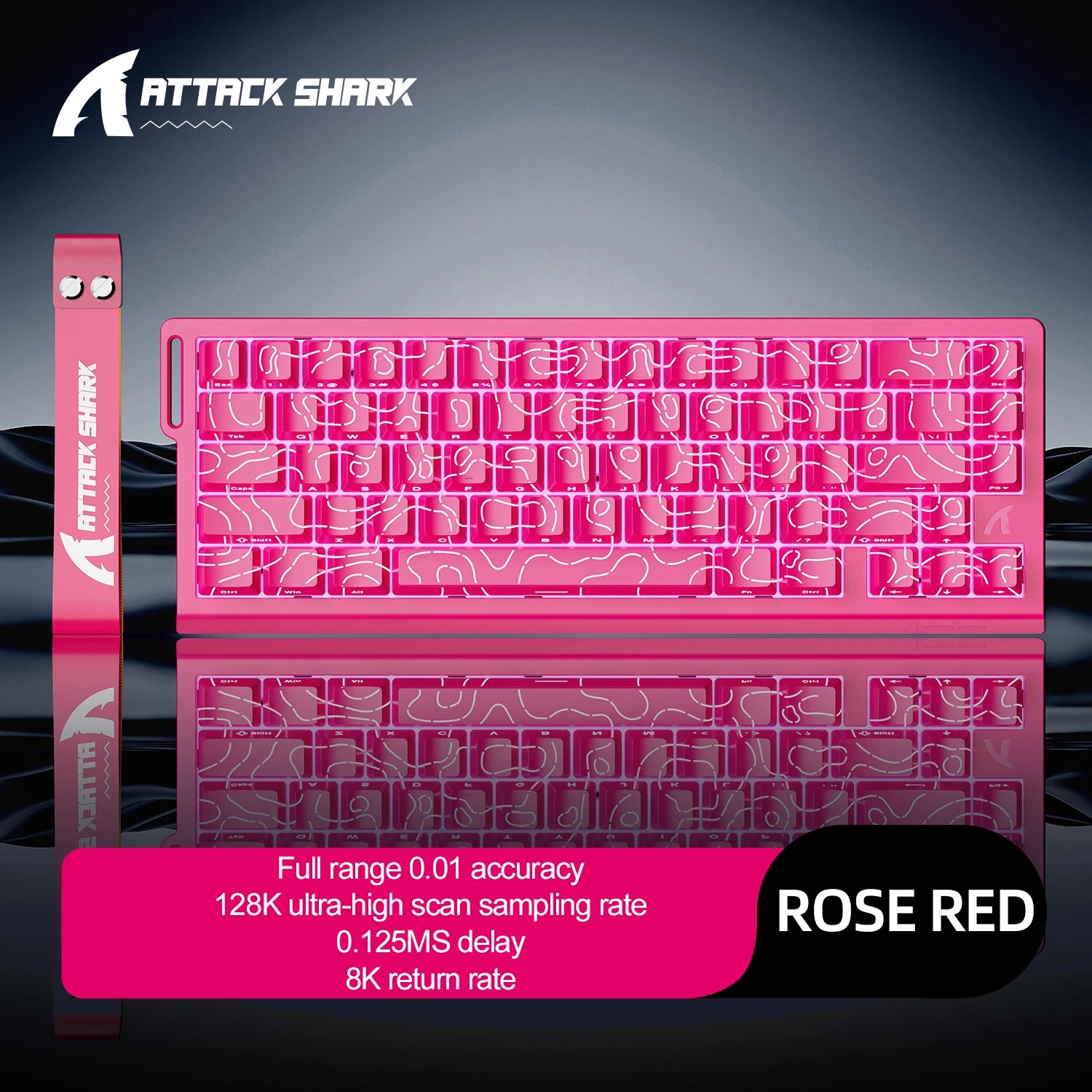 X68HE Magnetic Keyboard Red Wired Mechanical for Pro Gaming 0.01Mm Rapid Trigg 8000Hz Socd/Rs 0.125Ms 128K Rate