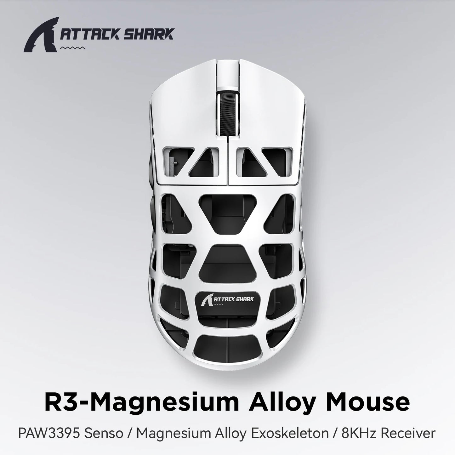 R3 Magnesium Alloy Superlight Tri-Mode Gaming Mouse PAW3395 Bluetooth Wireless Wired