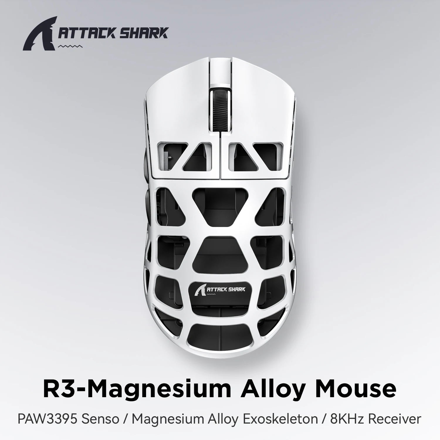 R3 Magnesium Alloy Superlight Tri-Mode Gaming Mouse PAW3395 Bluetooth Wireless Wired